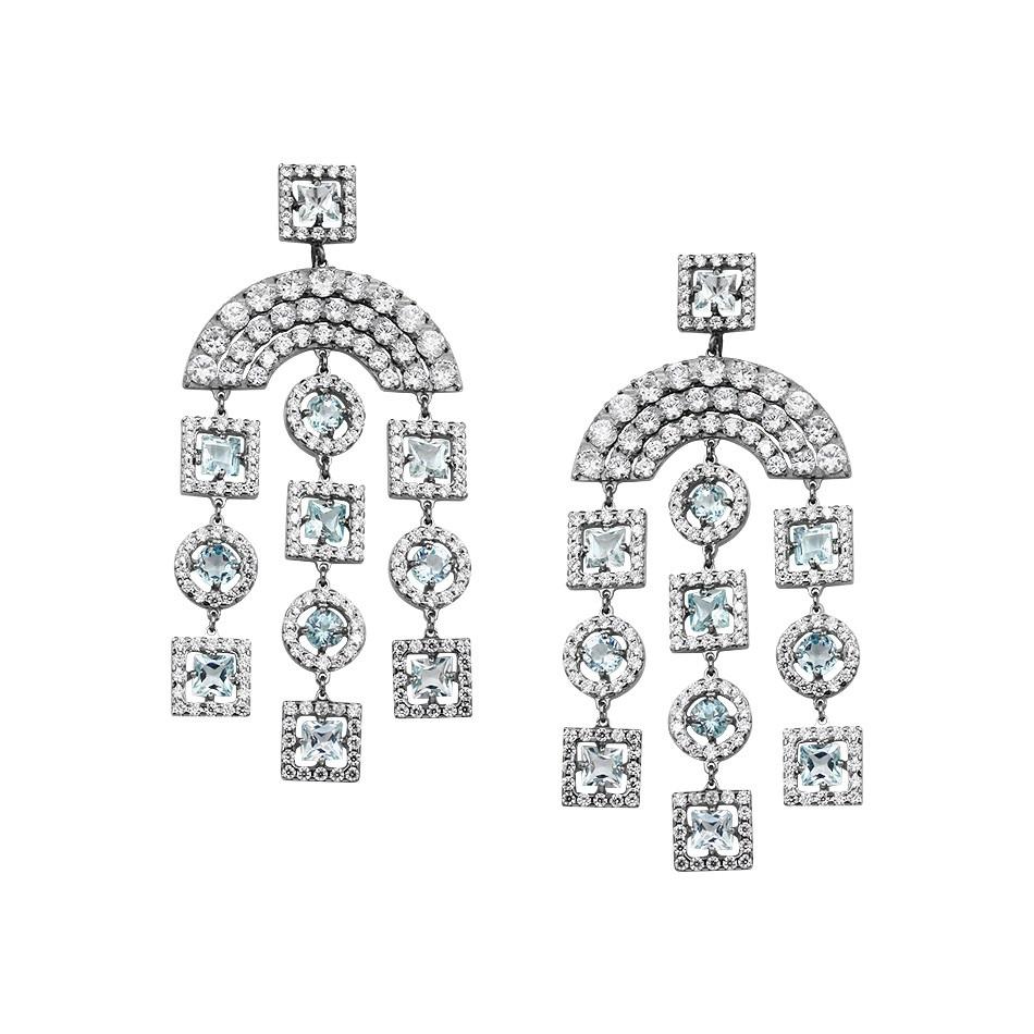 Necklace White Gold 14 K (Matching Earrings Available)
Topaz 7-Round-2,22 (3)/2-
Topaz 10-4,24 (3)/2-
Zircon  302-8,33 ct
Weight 18.33 grams
Size 50

With a heritage of ancient fine Swiss jewelry traditions, NATKINA is a Geneva based jewellery