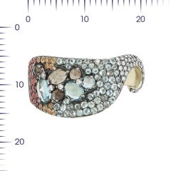 Impressive Topaz Yellow Sapphire Quartz Diamond Yellow Gold Ring