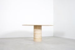 Impressive Travertine Up & Up Dinner Table, 1970s