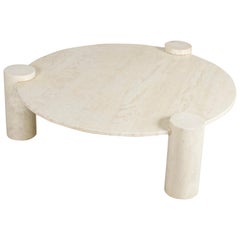 Impressive Travertine Up&Up Coffee Table, Italy, 1970s