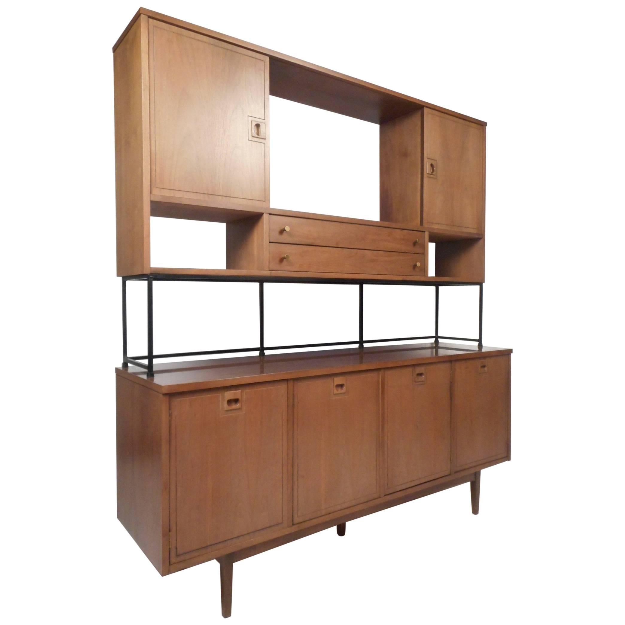 Impressive Two-Piece Midcentury Wall Unit by Stanley