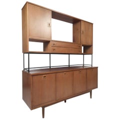 Impressive Two-Piece Midcentury Wall Unit by Stanley