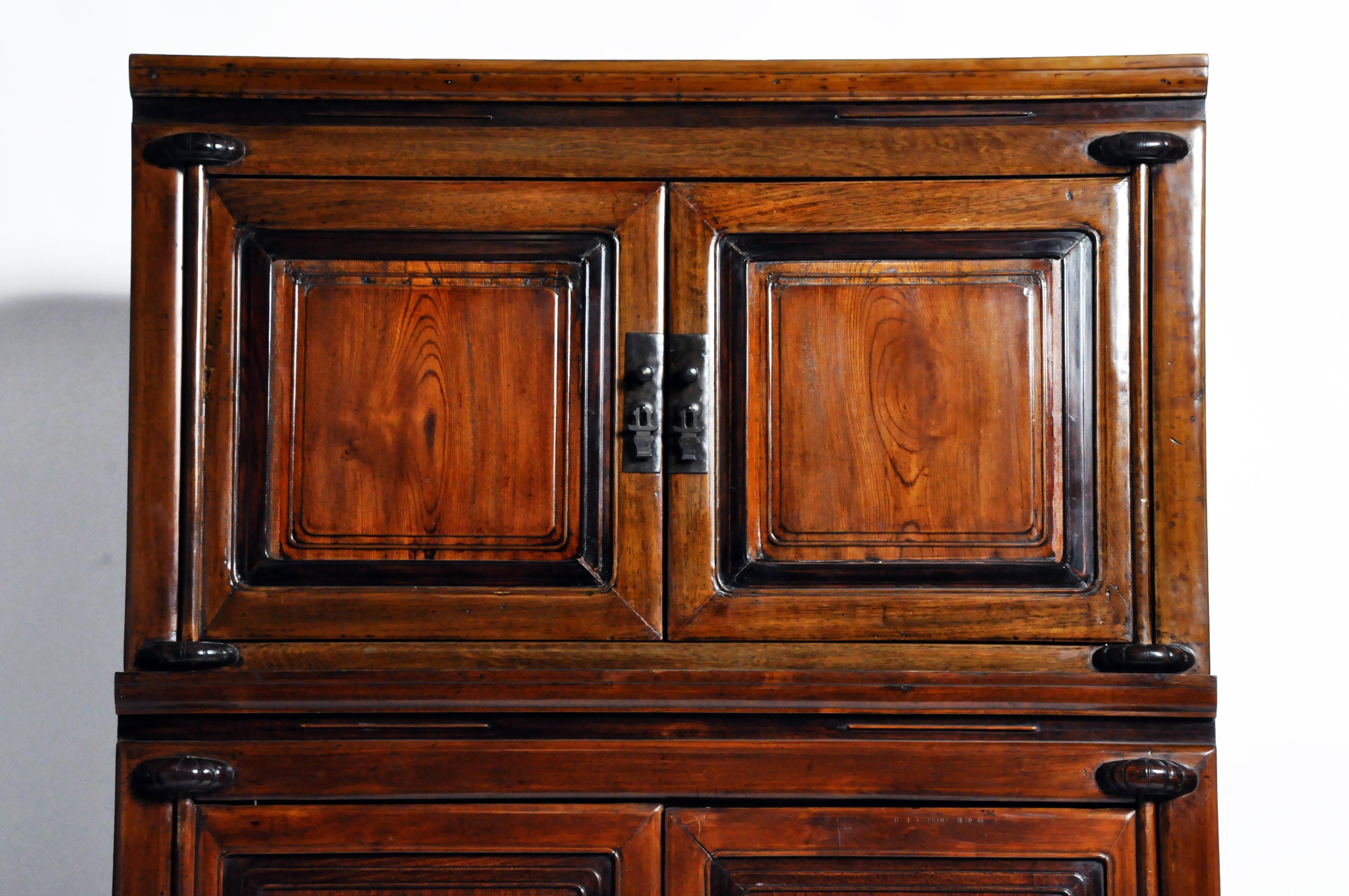19th Century Impressive Two Section Cabinet with Five Drawers
