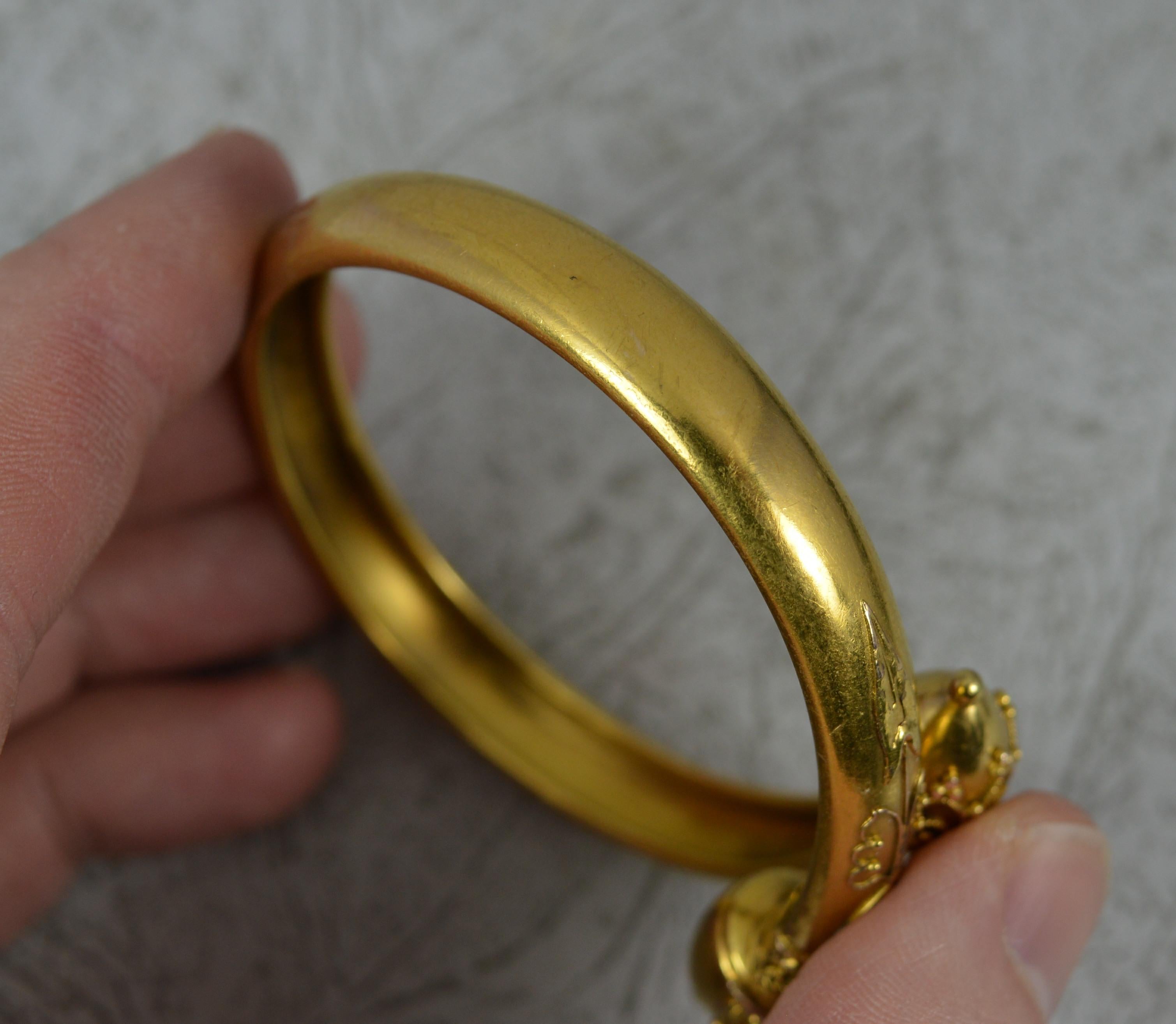 Impressive Victorian 15 Carat Gold Torque Crossover Bangle 2