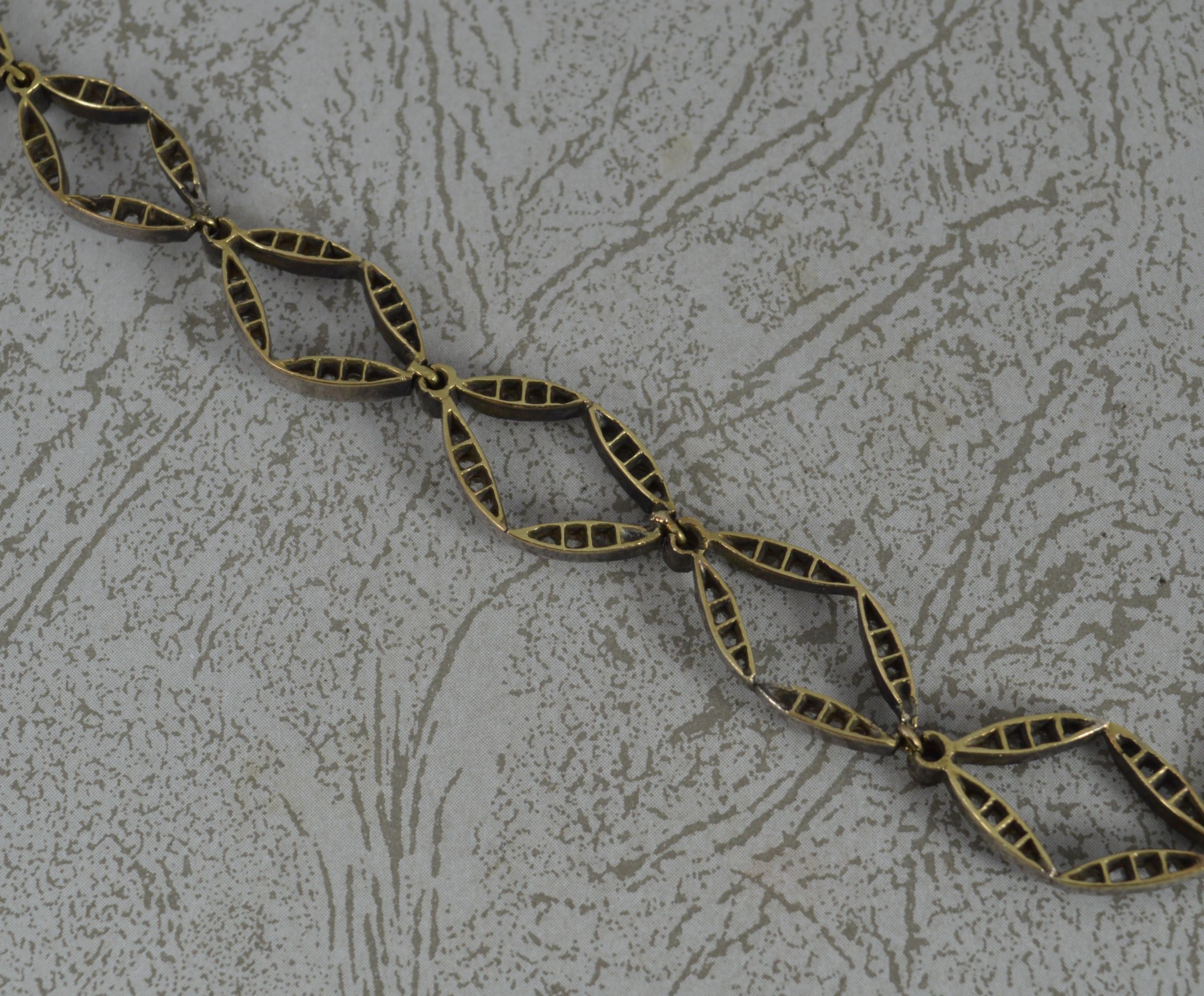 Impressive Victorian 15ct Gold Citrine and 5.75ct Diamond Necklace Chain 9