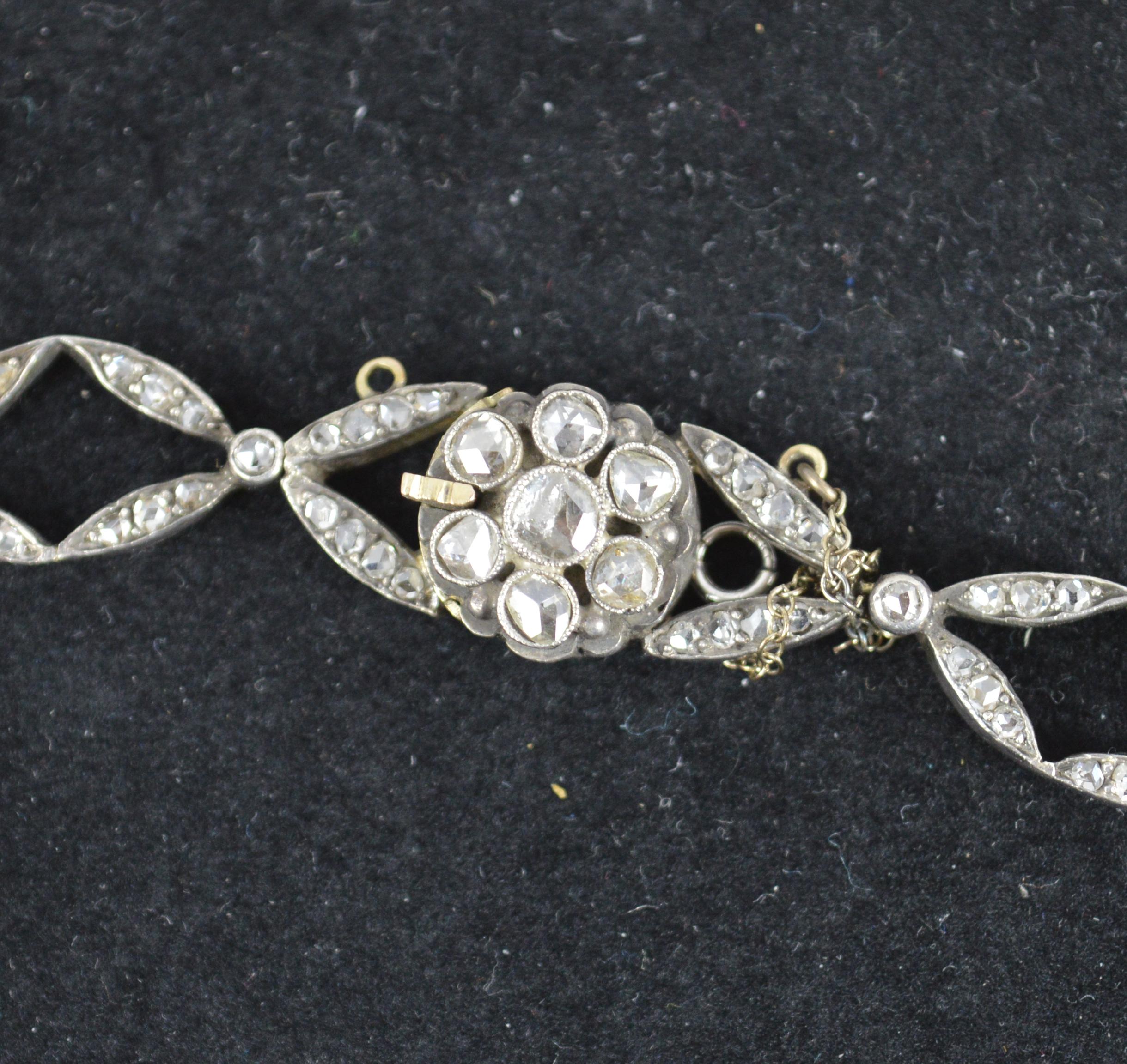 Oval Cut Impressive Victorian 15ct Gold Citrine and 5.75ct Diamond Necklace Chain