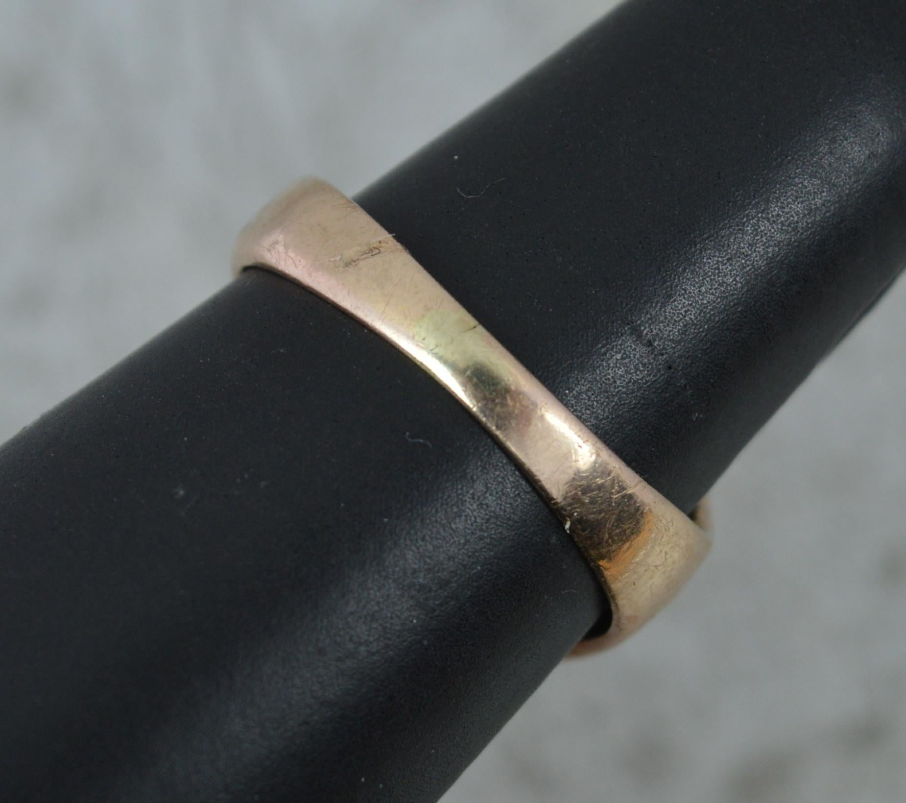 Impressive Victorian 9ct Rose Gold Stag Bust Intaglio Seal Signet Ring For Sale 4