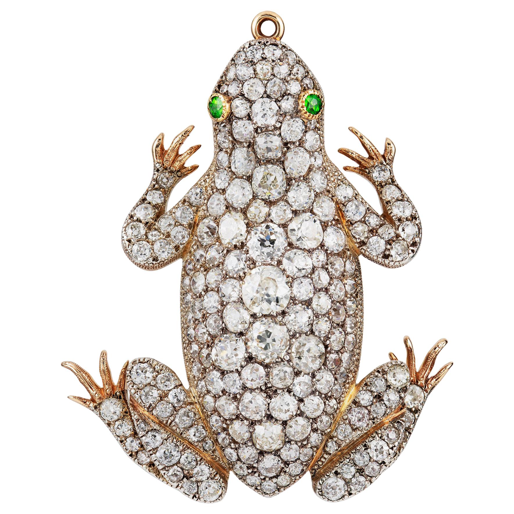 Impressive Victorian Diamond-Set Frog For Sale