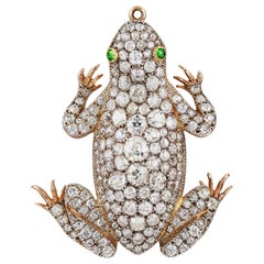 Impressionnante grenouille victorienne sertie de diamants