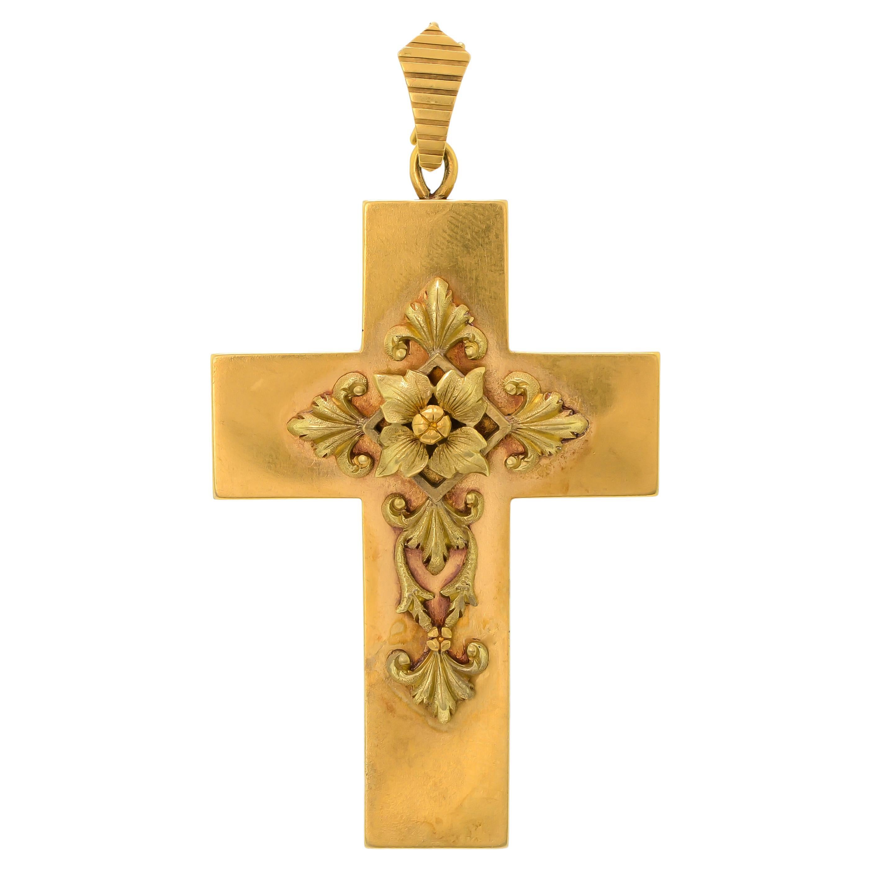 Impressive Victorian Gold Cross Pendant/Brooch