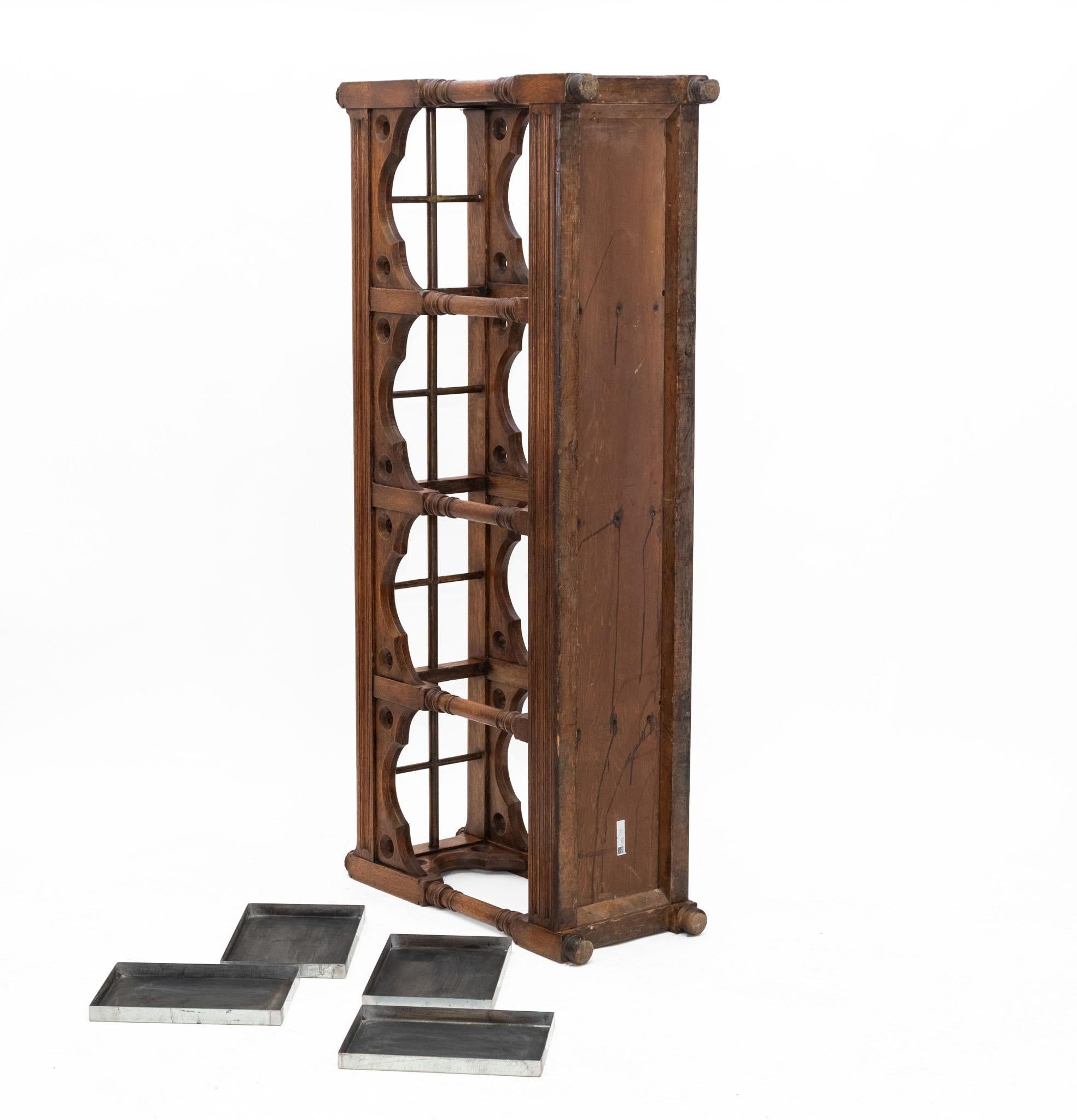 Impressive Victorian Gothic Revival Country House Oak Umbrella Stick Stand For Sale 10