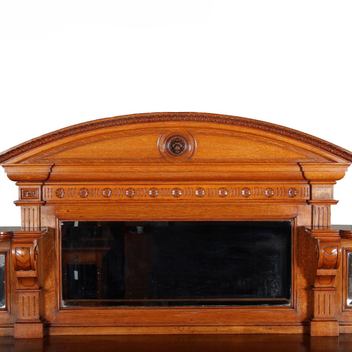 Scottish Impressive Victorian Oak Sideboard For Sale
