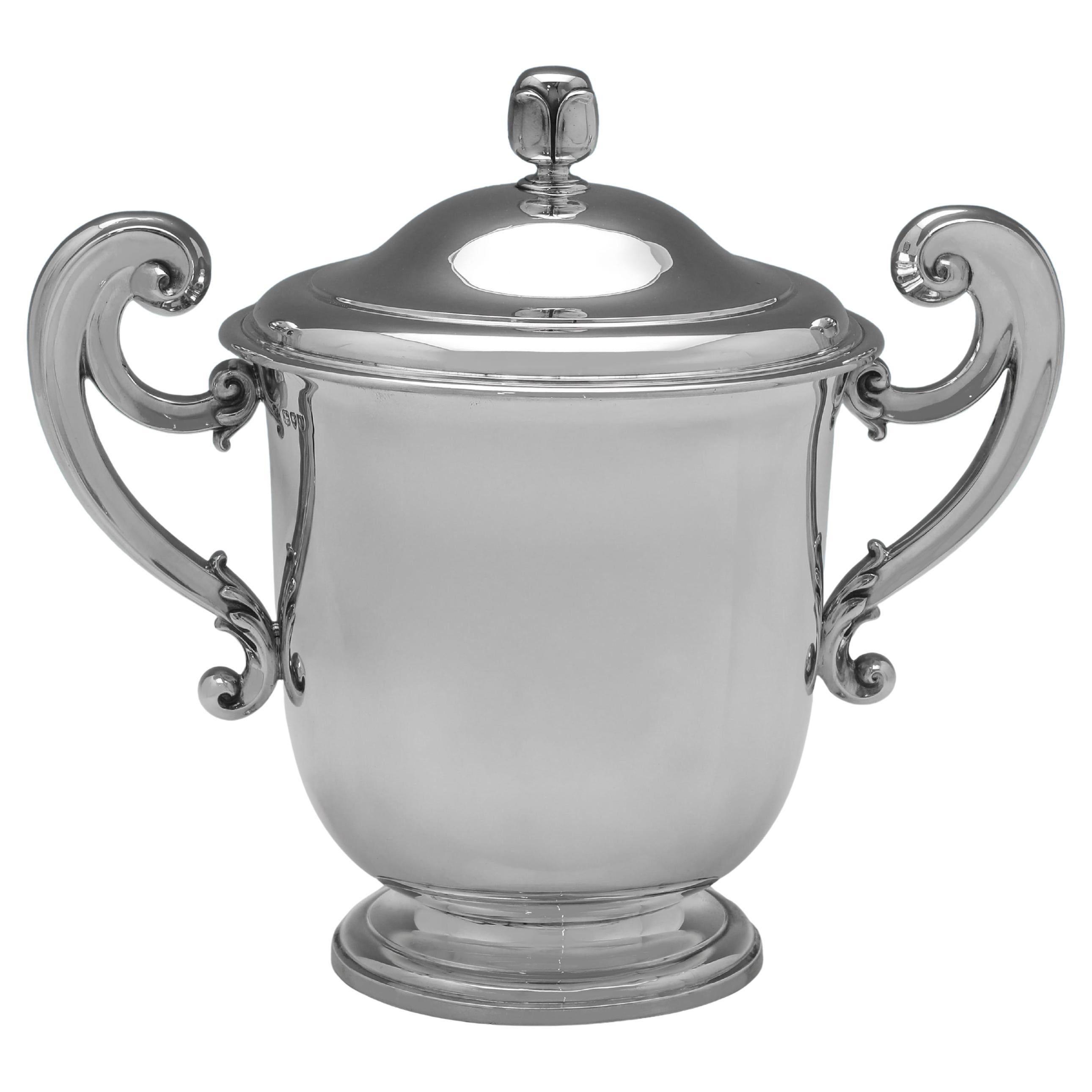 Impressive Victorian Sterling Silver Two-Handled Cup & Cover by W. & J. Barnard For Sale