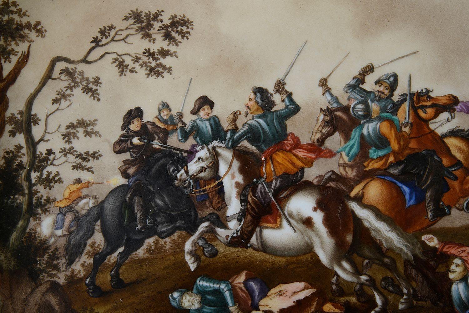 French Impressive Vienna porcelain charger, C19th For Sale