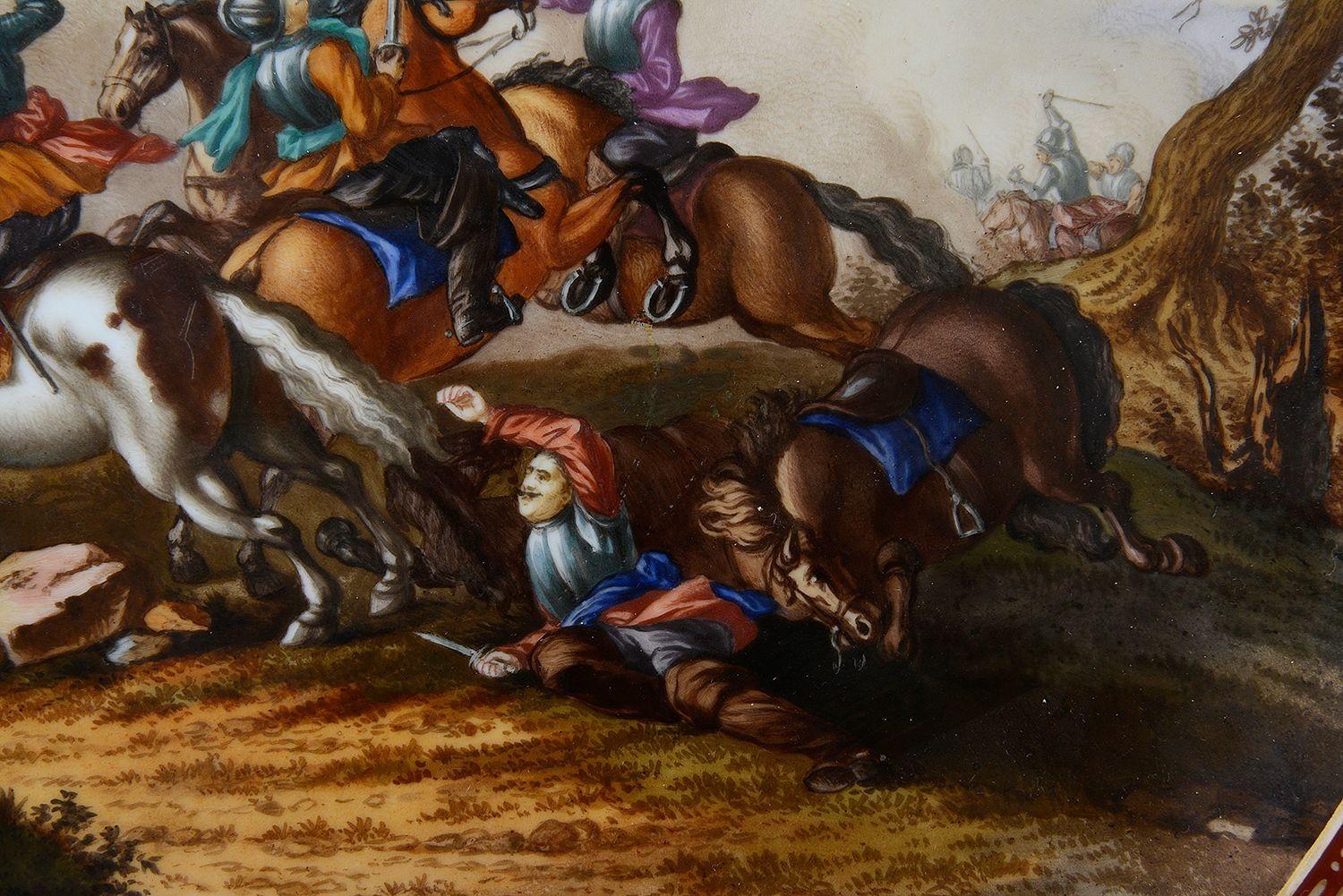 Hand-Painted Impressive Vienna porcelain charger, C19th For Sale