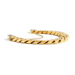 Impressionnant bracelet chaîne vintage Gourmette en or jaune 18 carats