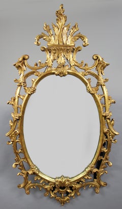 Impressive Vintage Florentine Giltwood Rococo Revival Wall Mirror, Italy