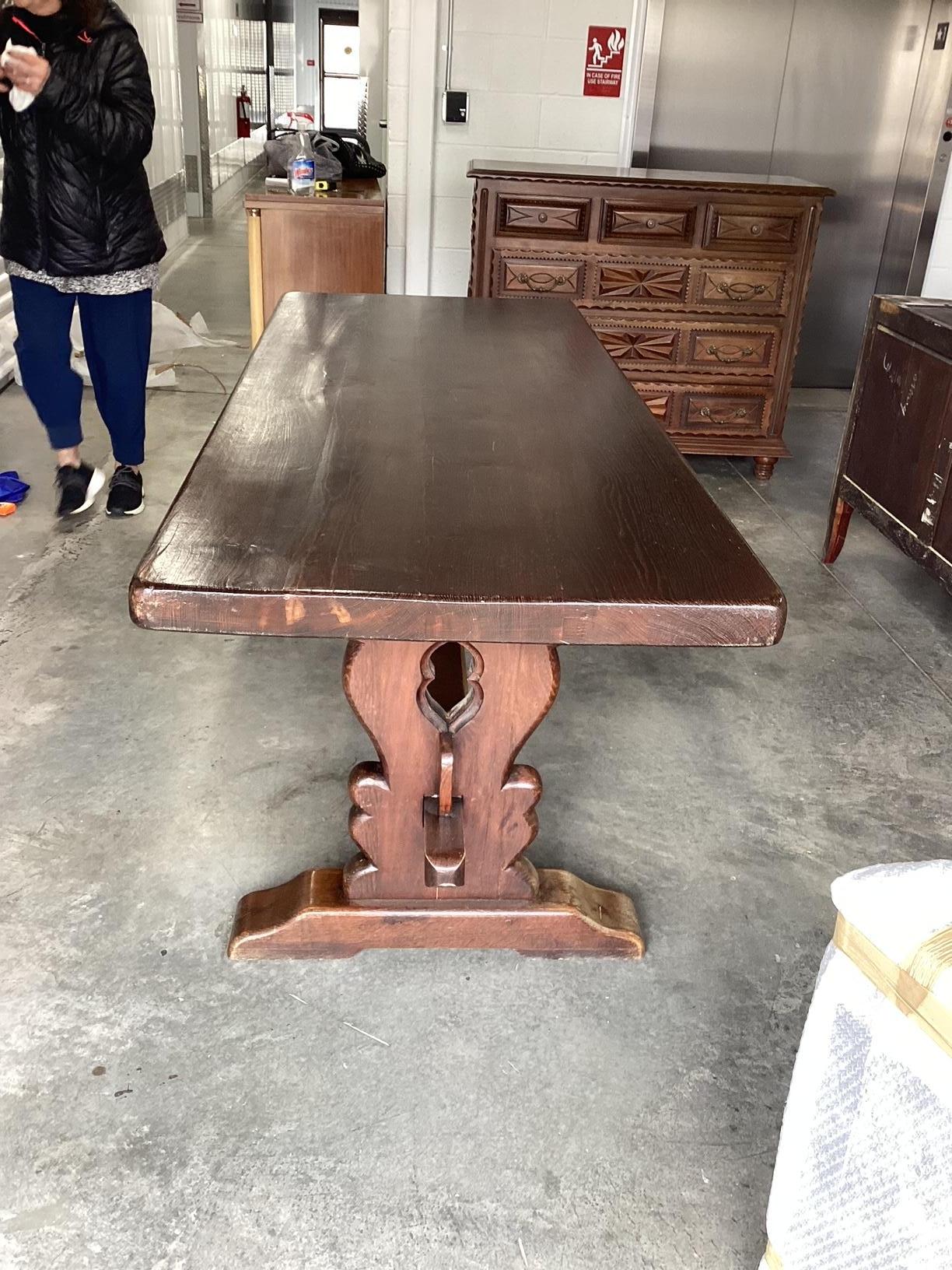 Impressive Vintage French Oak Monastery Table 3