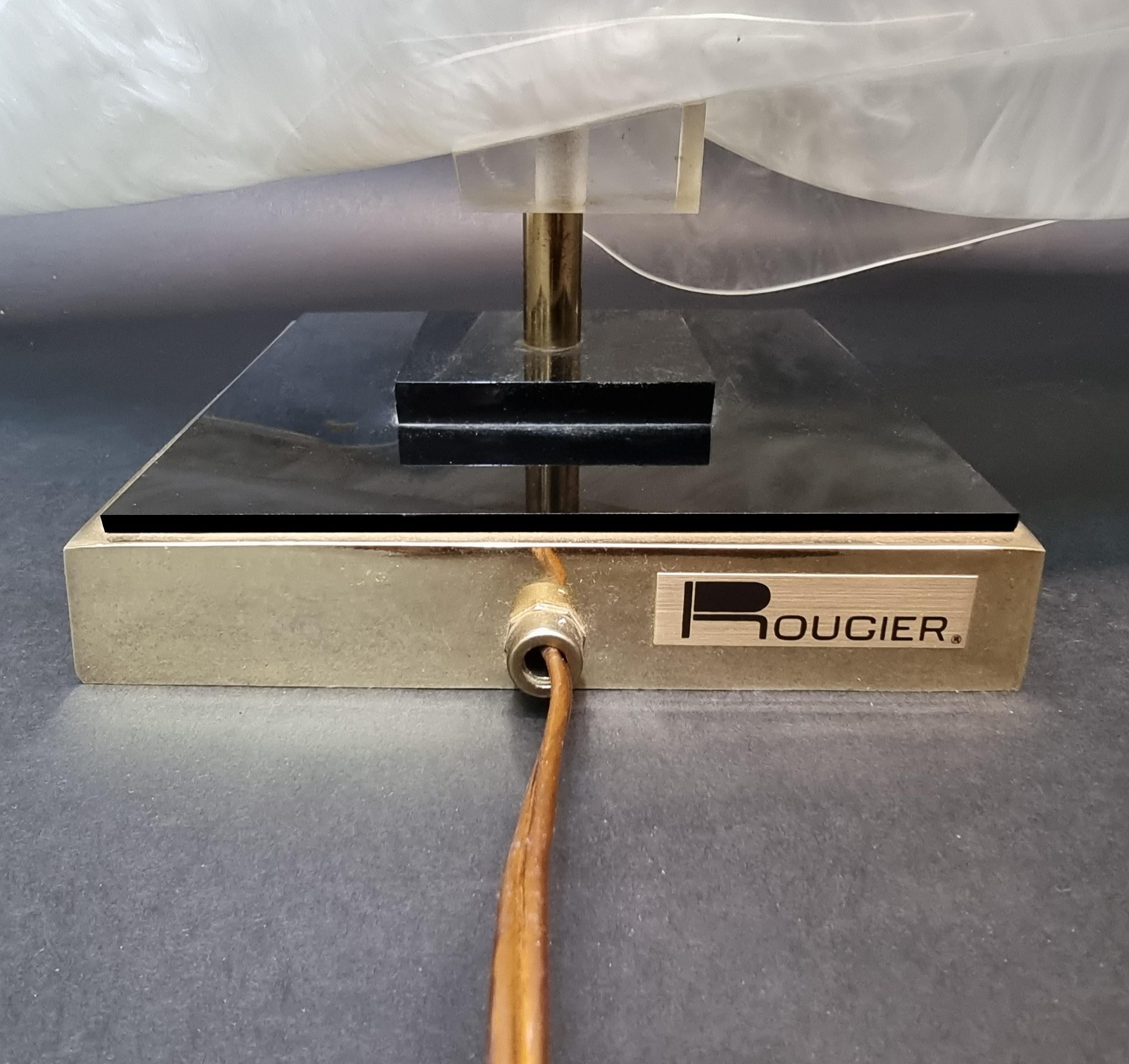 Beeindruckende Vintage Roger Rougier Acryl-Tischlampe in Muschelform im Angebot 7