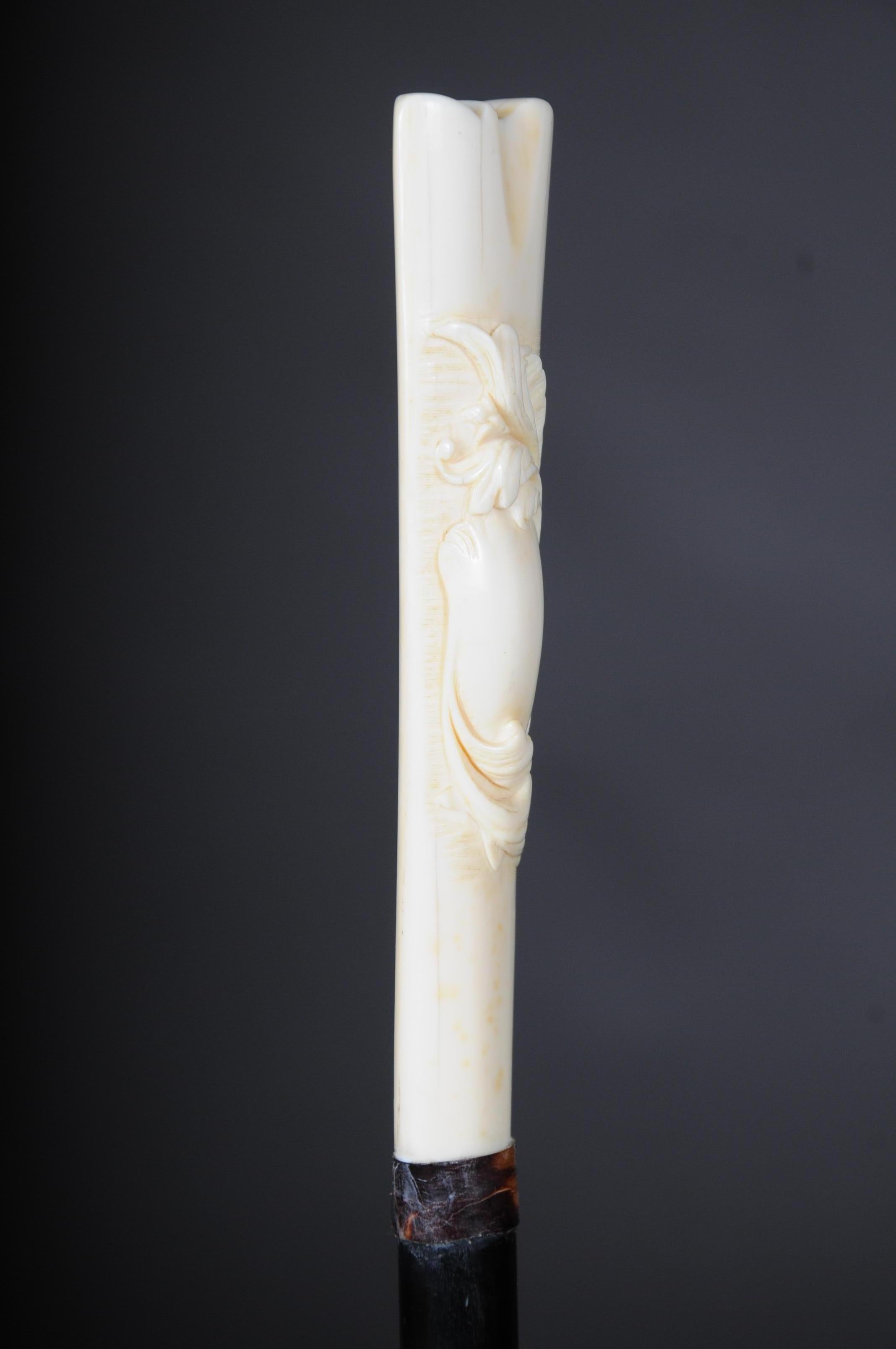 Hand-Carved Impressive Walking Stick / Strolling Stick Bone, circa 1890