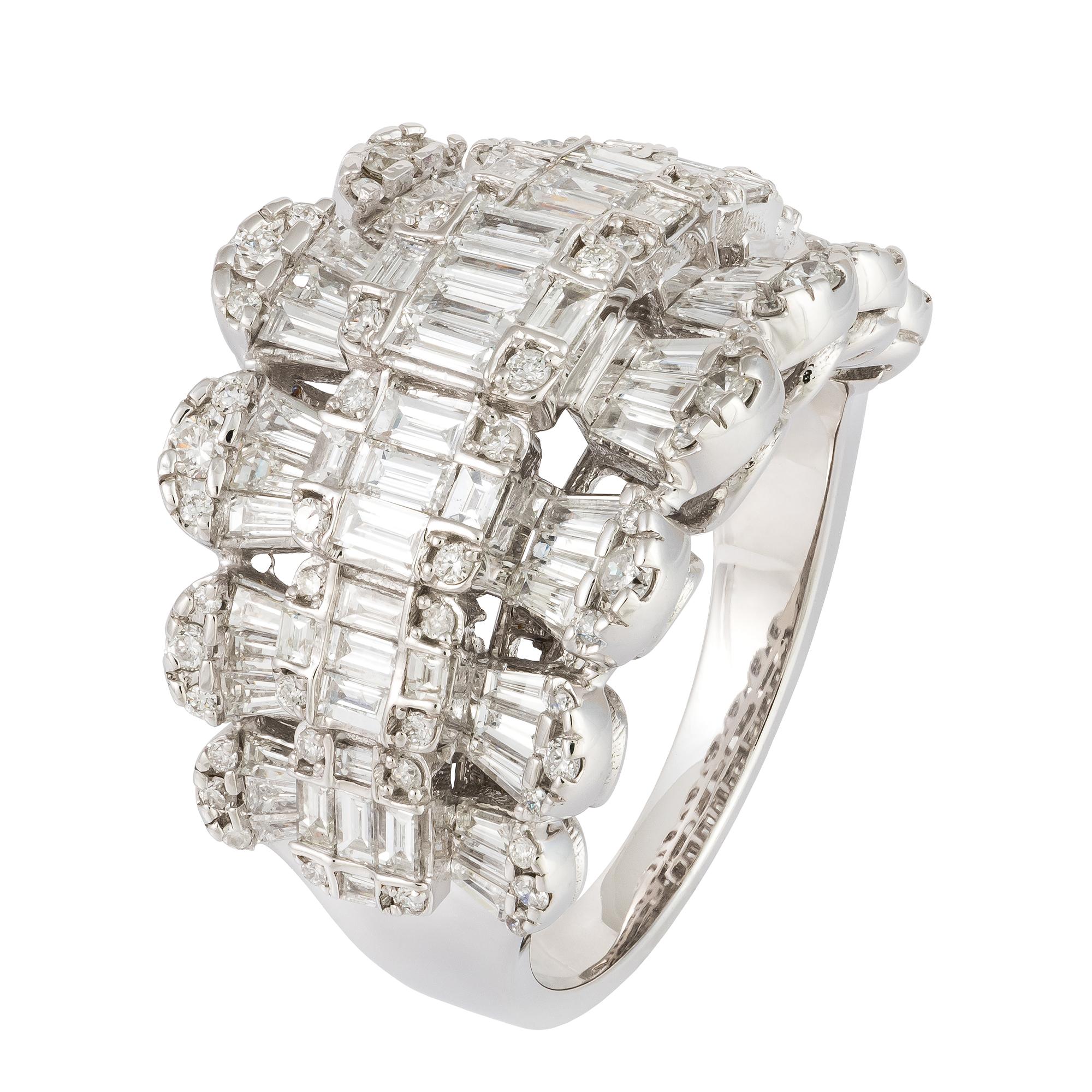 Im Angebot: Beeindruckender Ring aus weißem 18 Karat Gold mit weißen Diamanten für sie () 2
