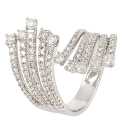 Impressive White 18K Gold White Diamond Ring For Her