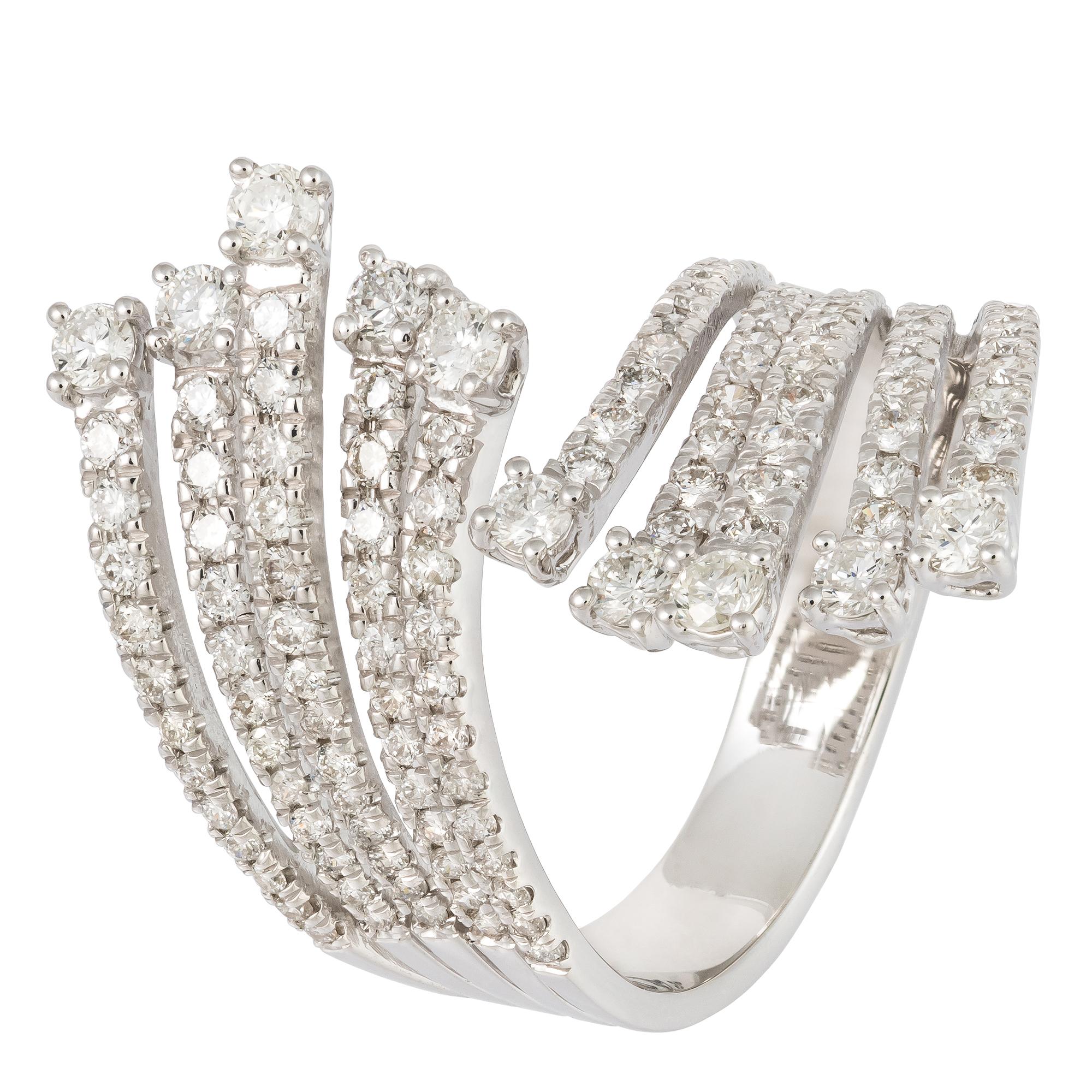 Im Angebot: Beeindruckender Ring aus weißem 18 Karat Gold mit weißen Diamanten für sie () 3