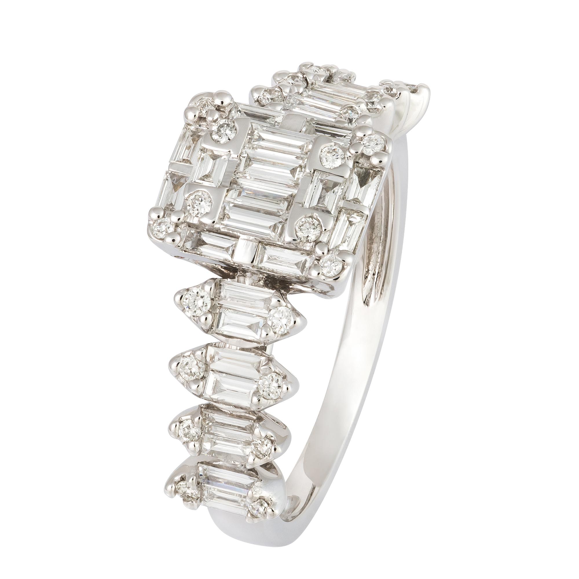 Im Angebot: Beeindruckender Ring aus weißem 18 Karat Gold mit weißen Diamanten für ihr () 4