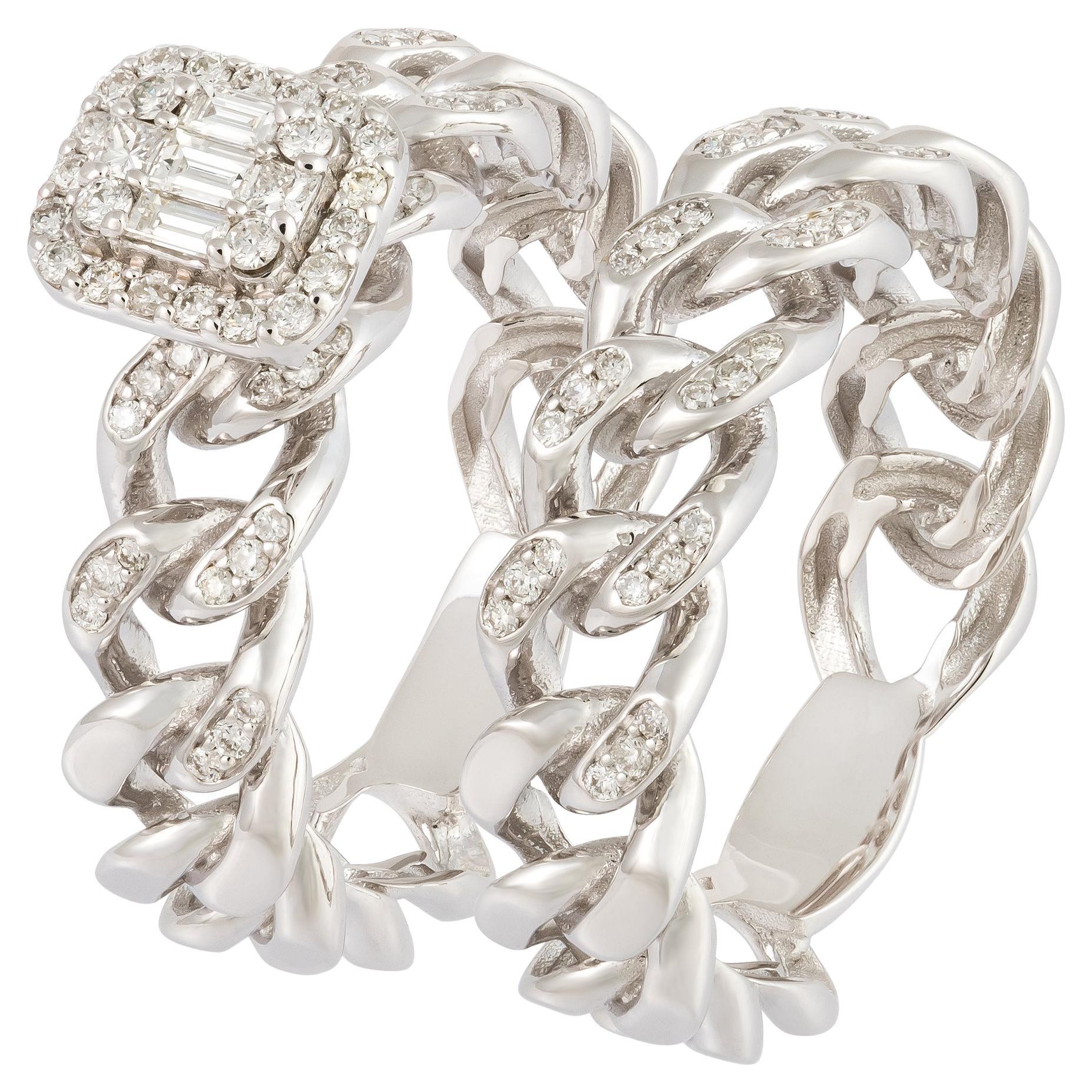 Impressive White 18K Gold White Diamond Ring for Her