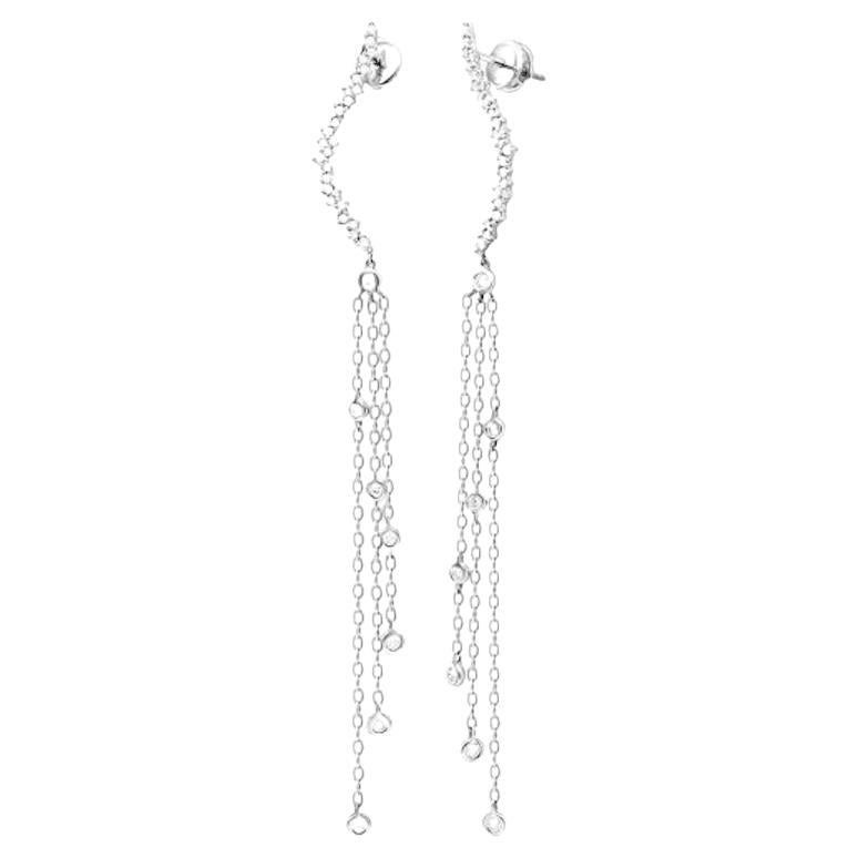 Impressive White Diamond White Gold  Dangle Earrings for Her For Sale