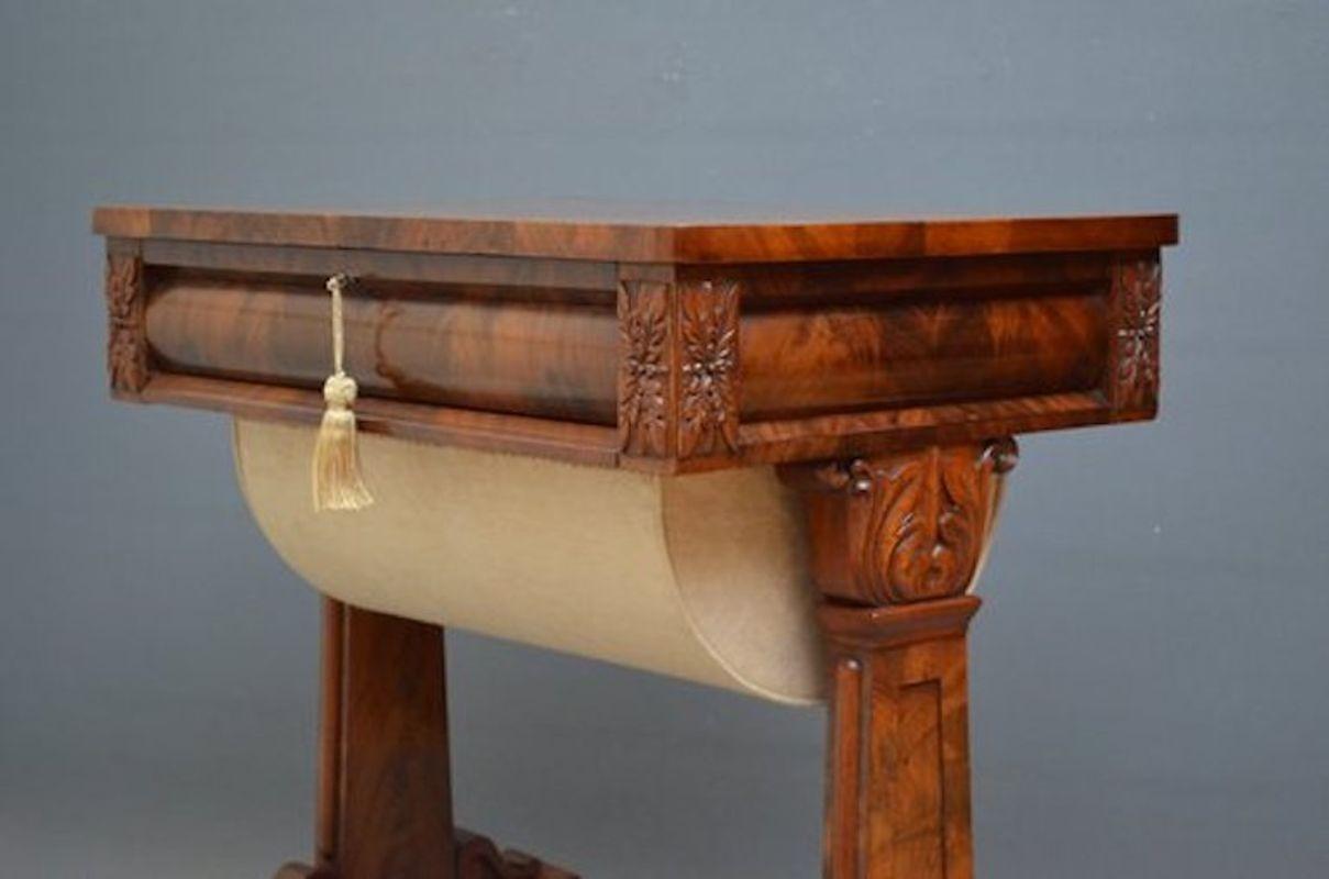 Impressive William IV Mahogany Sewing Table For Sale 2