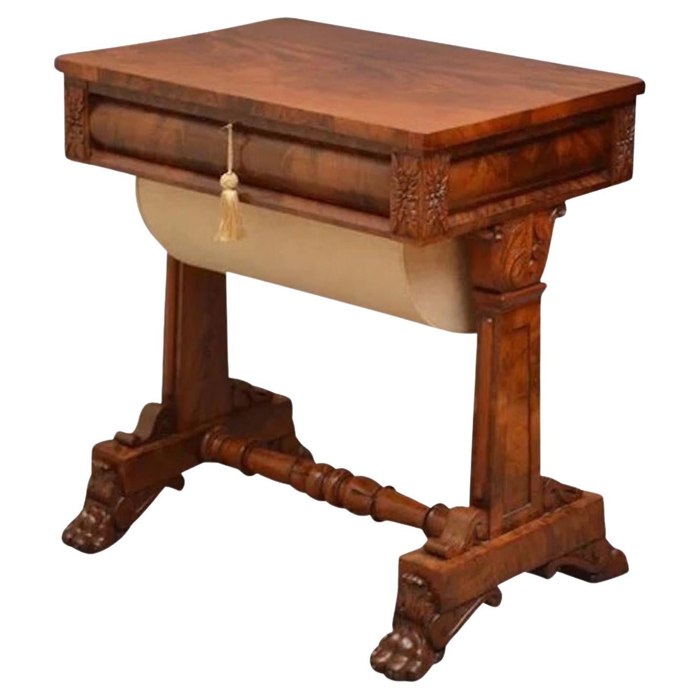 Impressive William IV Mahogany Sewing Table For Sale