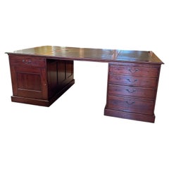 Impressively large antique mahogany partners desk