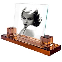 Impressively Large Art Deco Modernist Glass Picture Frame