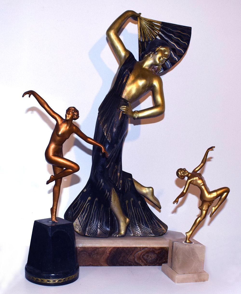 For your consideration is this Impressively large and beautiful Art Deco figure originating from Italy. These figures are not often found of this dimension, certainly we haven't had one for a few years now. She stands a whopping 20 inches tall, for