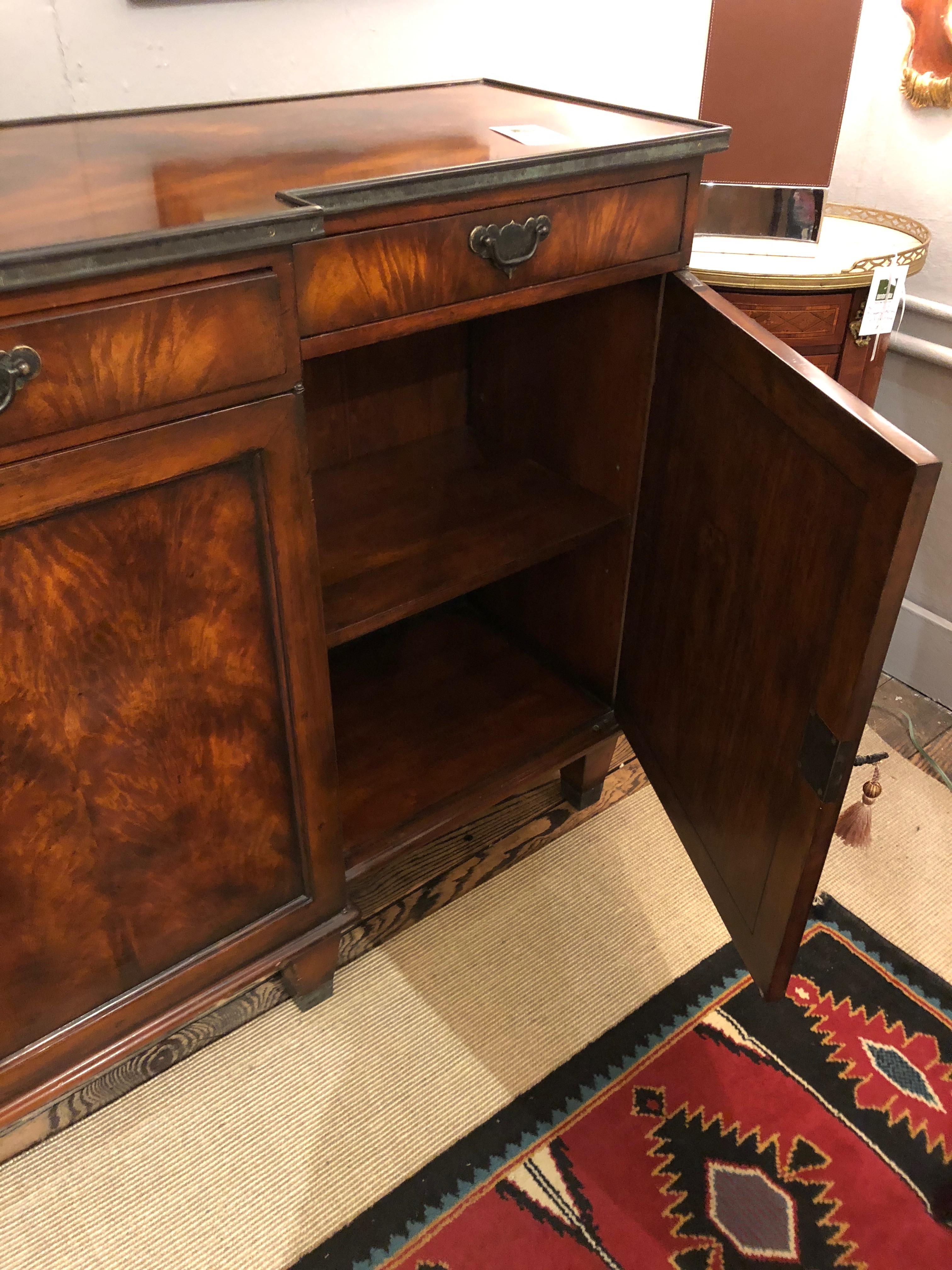 Impressively Large Flame Mahogany Regency Style Sideboard by Theodore Alexander 9
