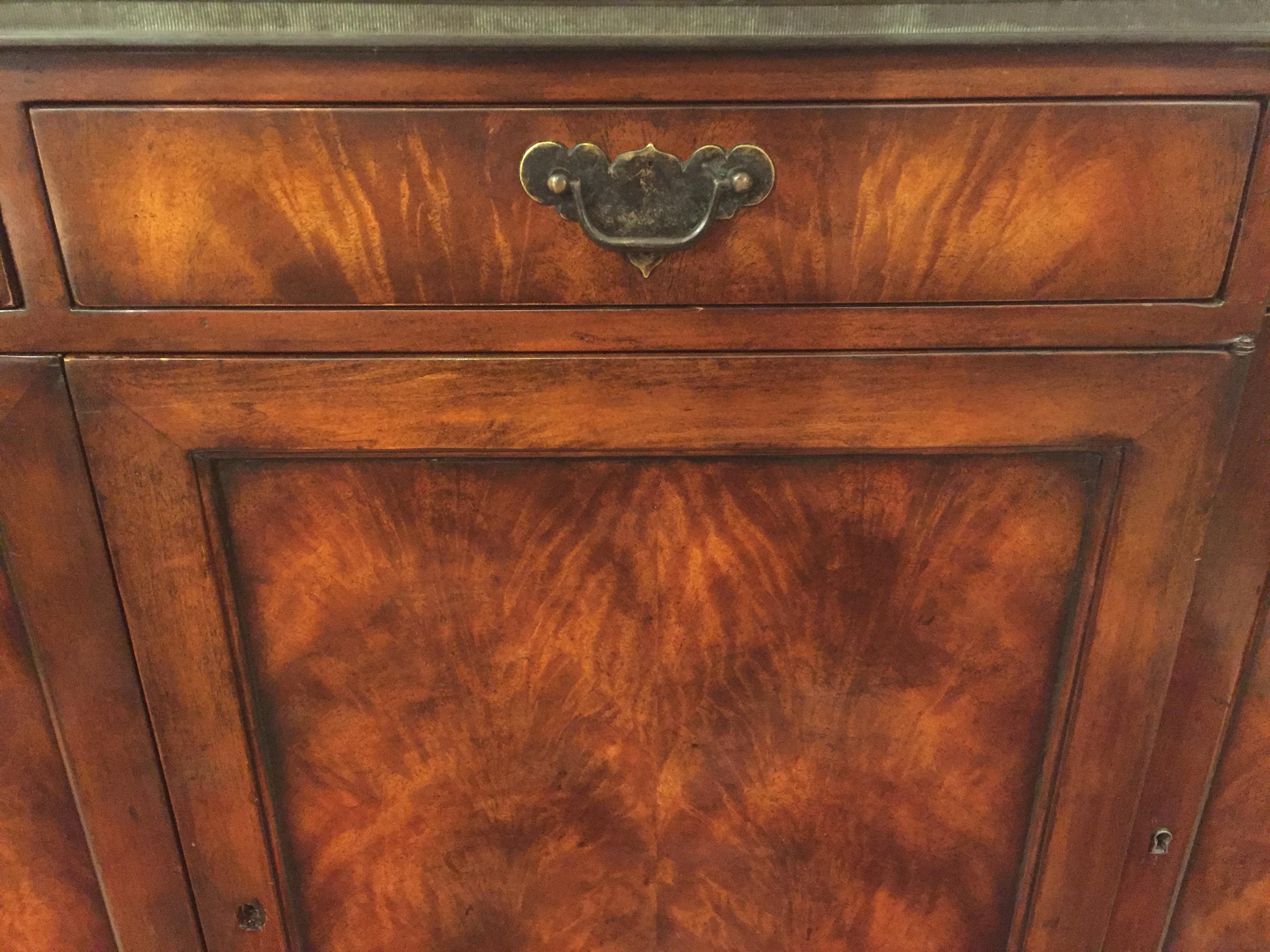 Impressively Large Flame Mahogany Regency Style Sideboard by Theodore Alexander In Good Condition In Hopewell, NJ