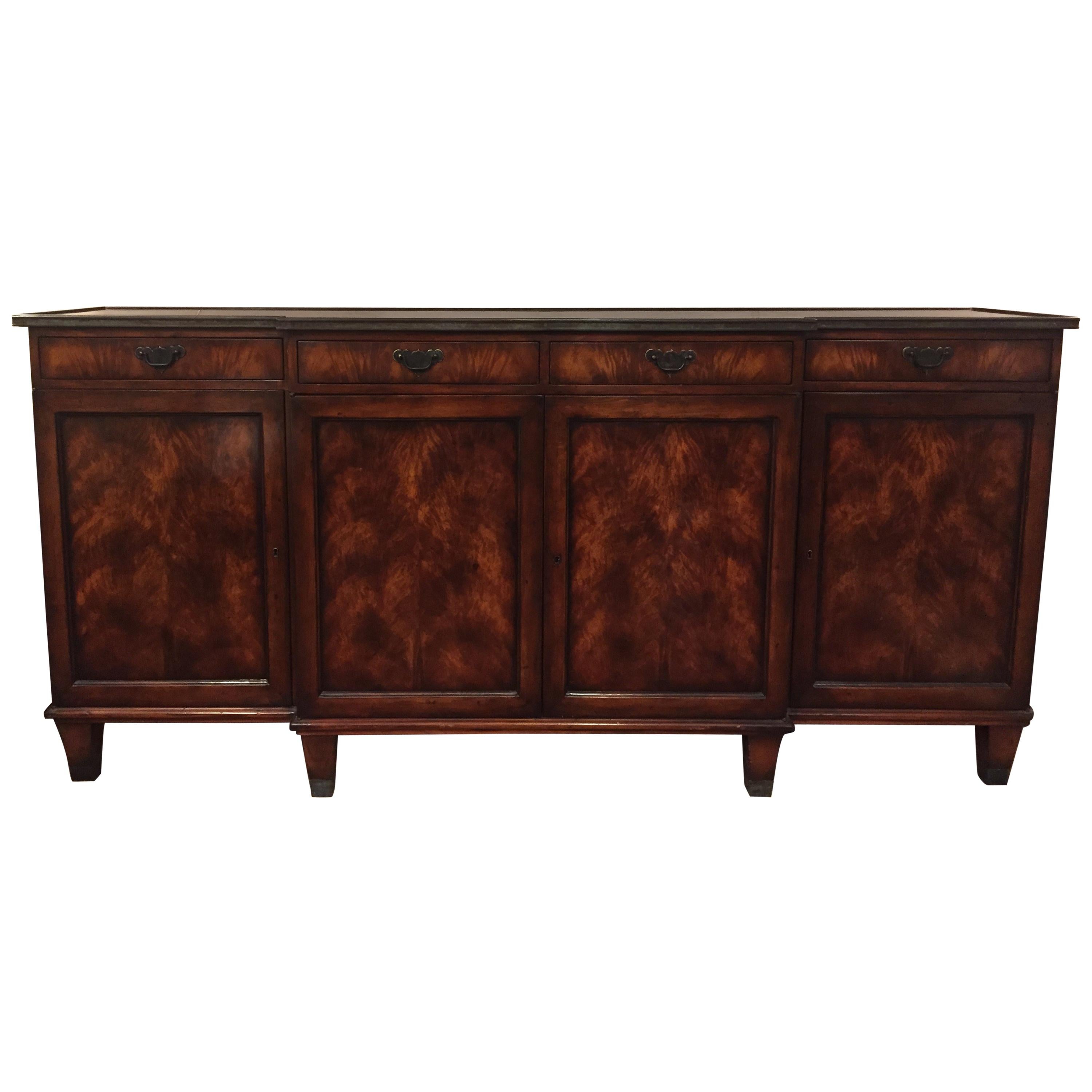 Impressively Large Flame Mahogany Regency Style Sideboard by Theodore Alexander