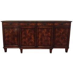 Vintage Impressively Large Flame Mahogany Regency Style Sideboard by Theodore Alexander