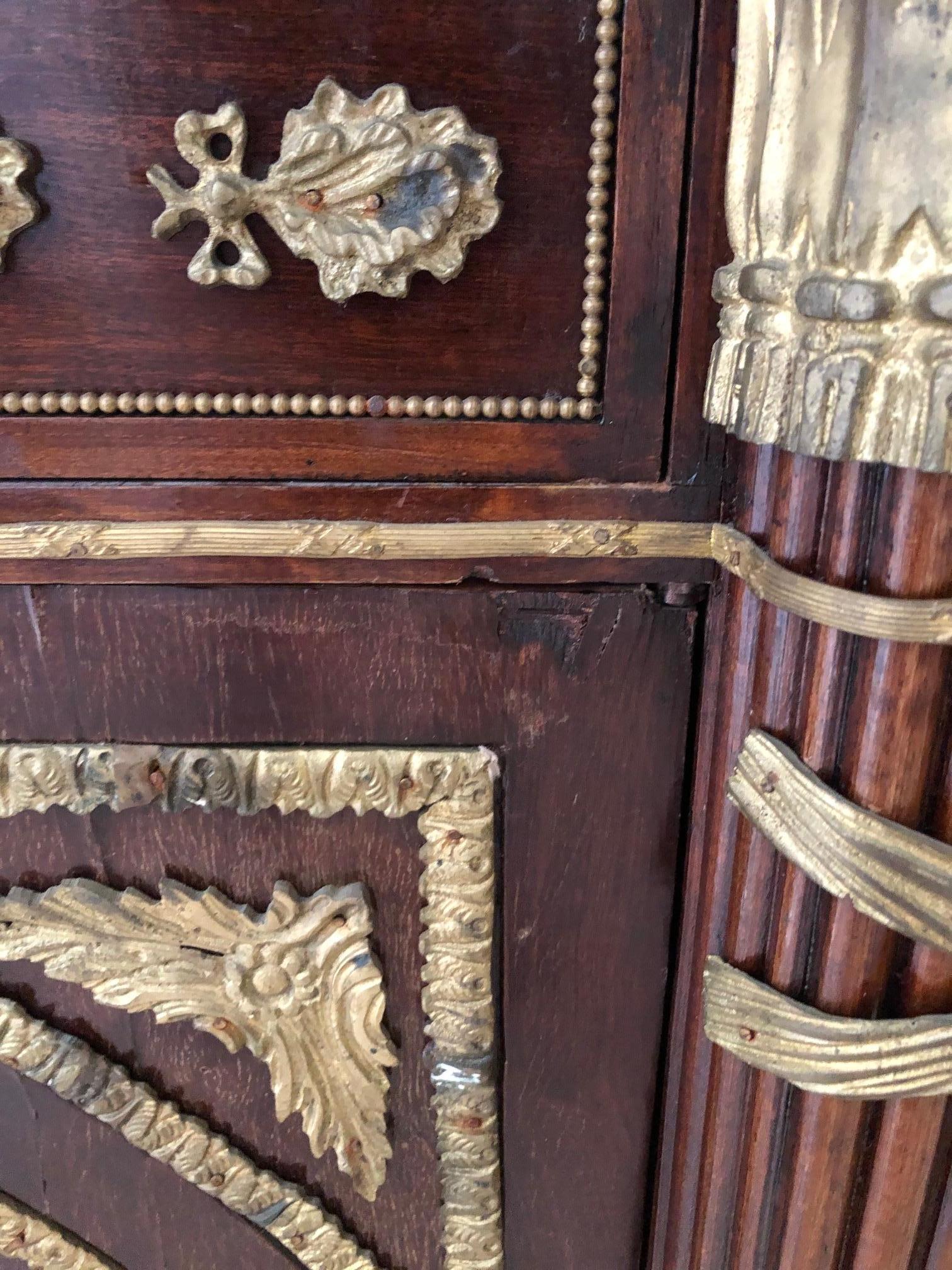 Impressively Ornate French Revolution Louis XVI Bronze Mounted Sideboard Buffet 10