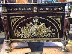 Impressively Ornate French Revolution Louis XVI Bronze Mounted Sideboard Buffet