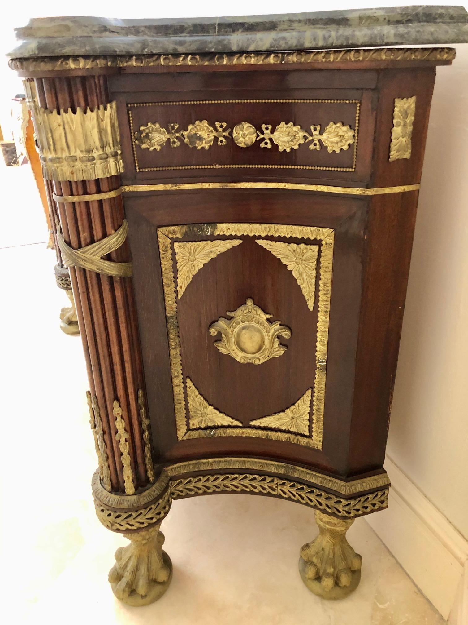 Impressively Ornate French Revolution Louis XVI Bronze Mounted Sideboard Buffet 3