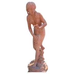 Statua di bagnante in terracotta dell'Impruneta, 21° secolo