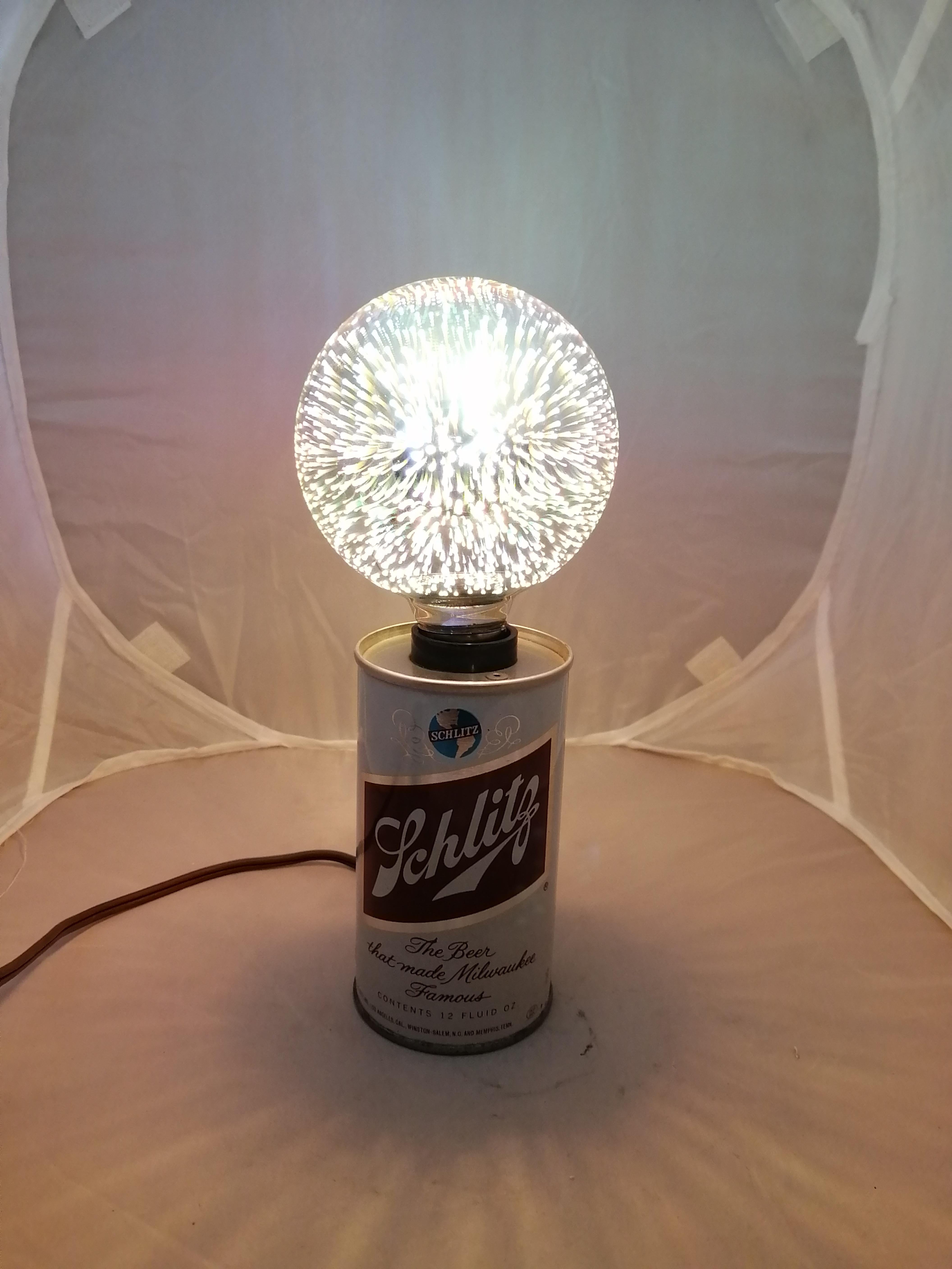Mid-Century Modern IMS Company Schlitz Beer Table Lamp For Sale