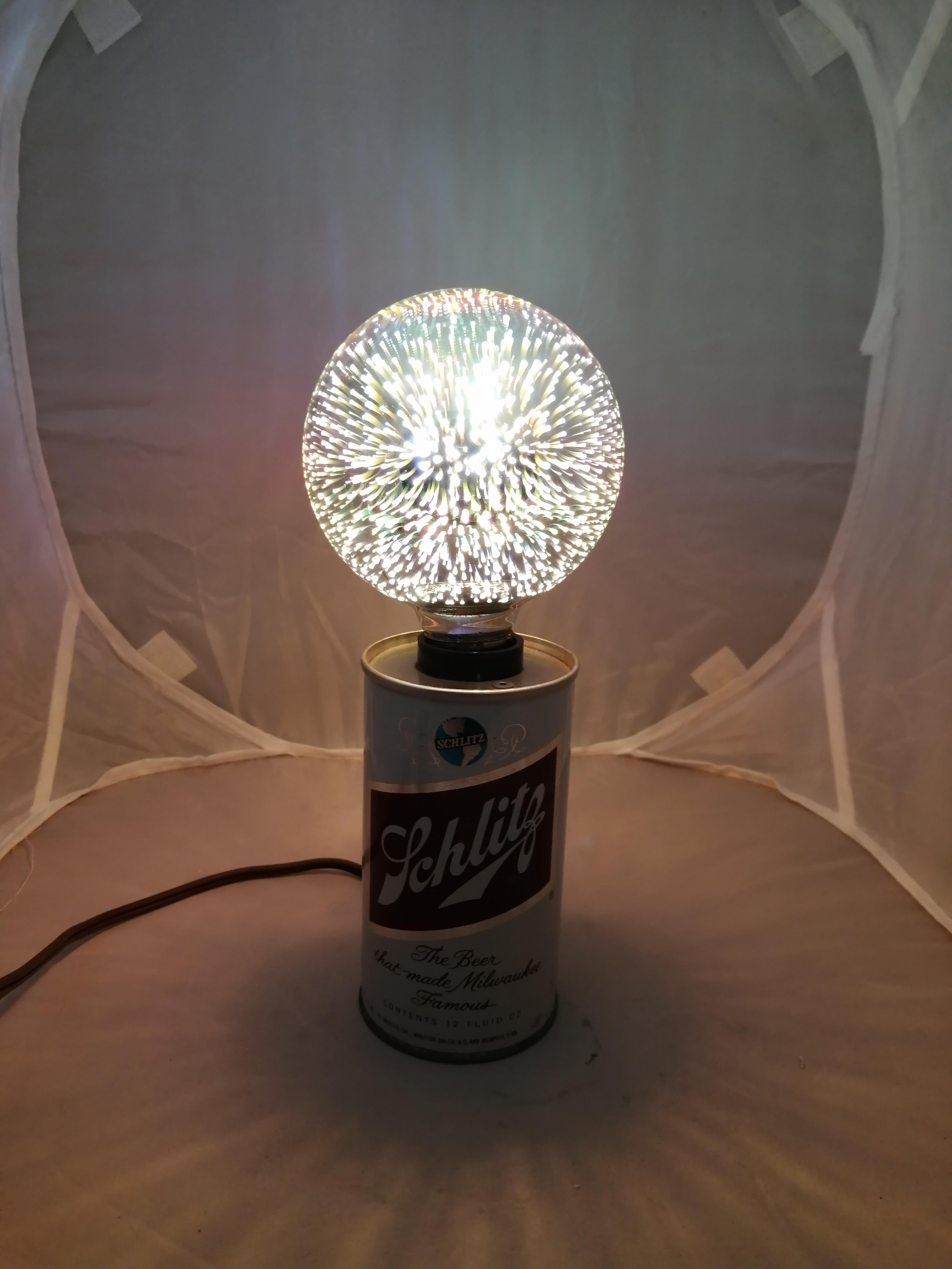 Aluminium IMS Company Schlitz Beer Lampe de table en vente