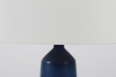 In 25 Tall Danish Palshus Table Lamp Blue Haresfur Glaze + New Lampshade 1960s