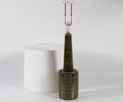 In 33 Tall Palshus Ceramic Table Lamp Dark Green Glaze APLS Danish Mid-Century