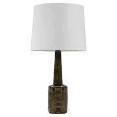 In 33 Tall Palshus Ceramic Table Lamp Dark Green Glaze APLS Danish Mid-Century