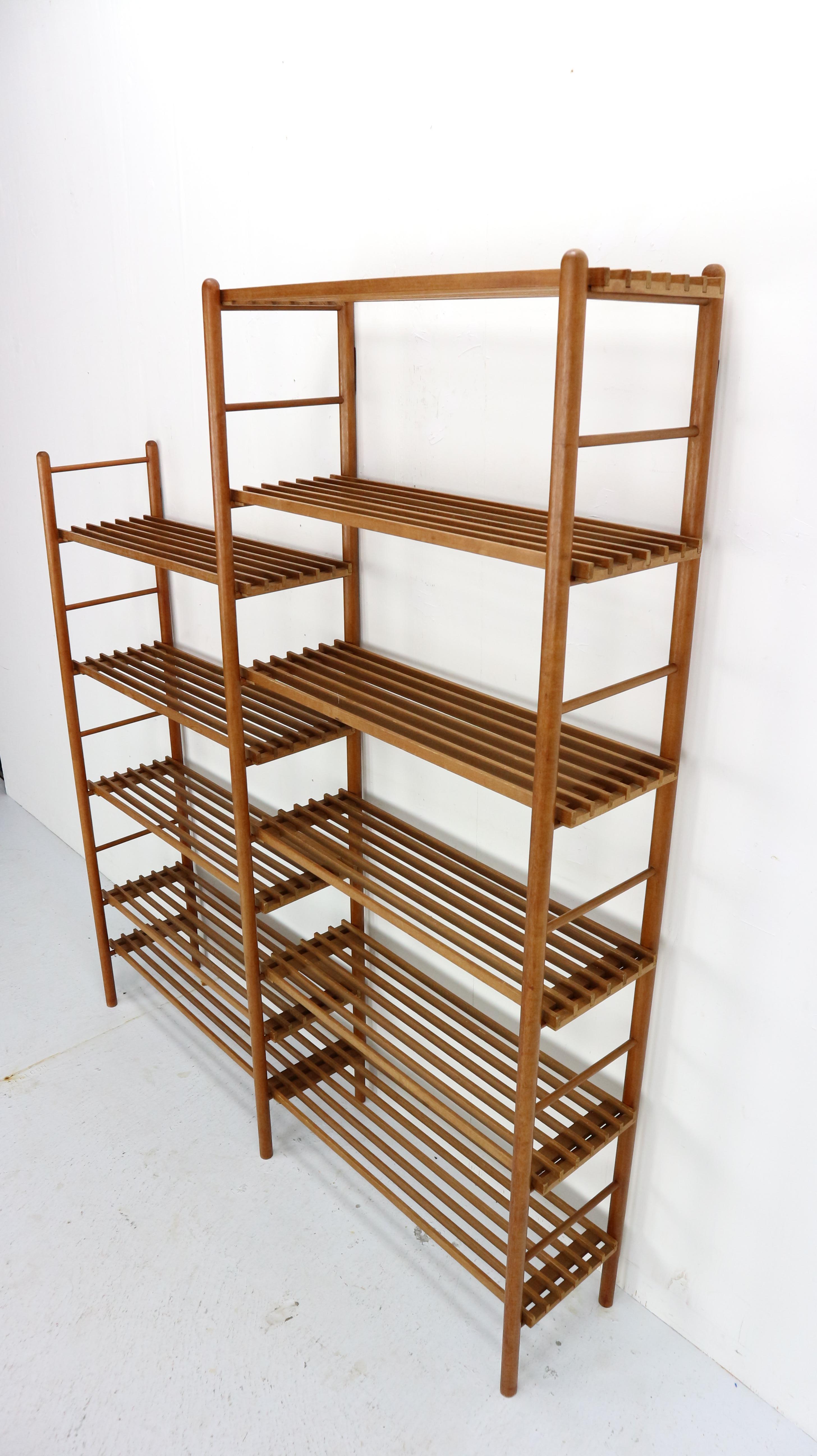 Teak In A Style Of Wilhelm Lutjens Bookcase, Plant Stand or Wall Unit- Dutch, 1960s