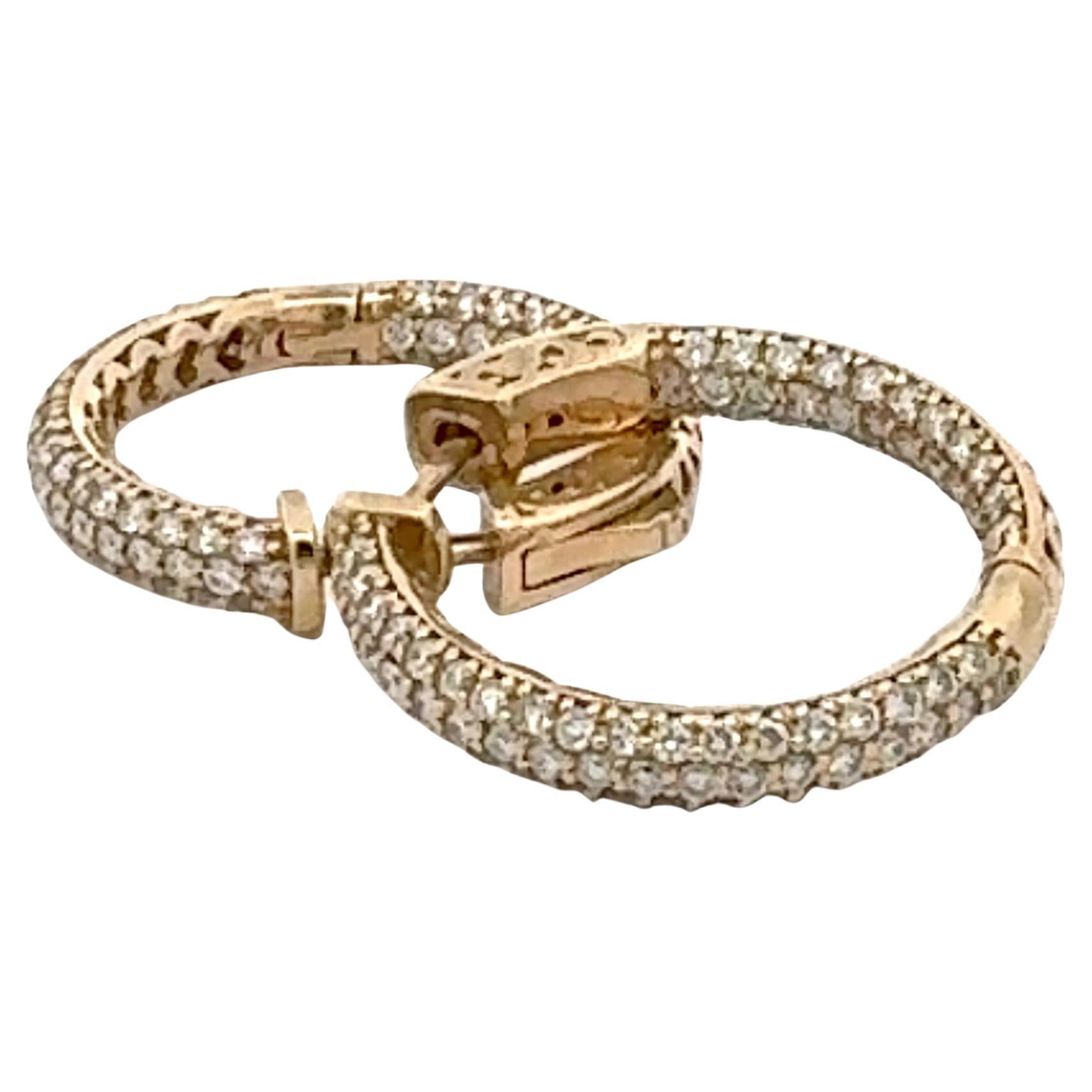 In and Out Diamond Hoop Earring